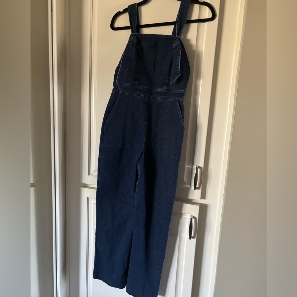 Sezane Rosalie Overalls Denim Jumpsuit
